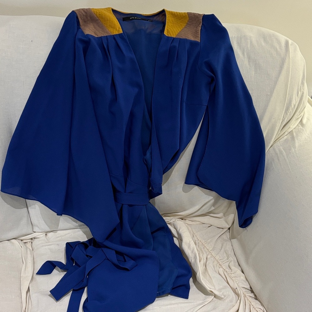 Ark & Co Blue and Brown Tunic Top